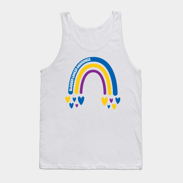 Bladder Cancer Awareness Rainbow with hearts Tank Top by Teamtsunami6